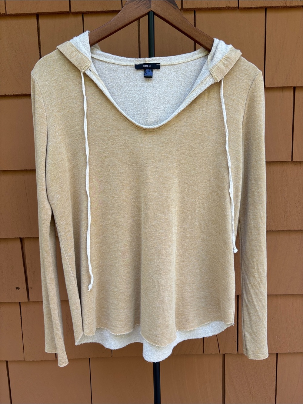 ANTHROPOLOGIE | DREW Tan‎ Hooded Lightweight Minimalist Casual Sweatshirt Size M
